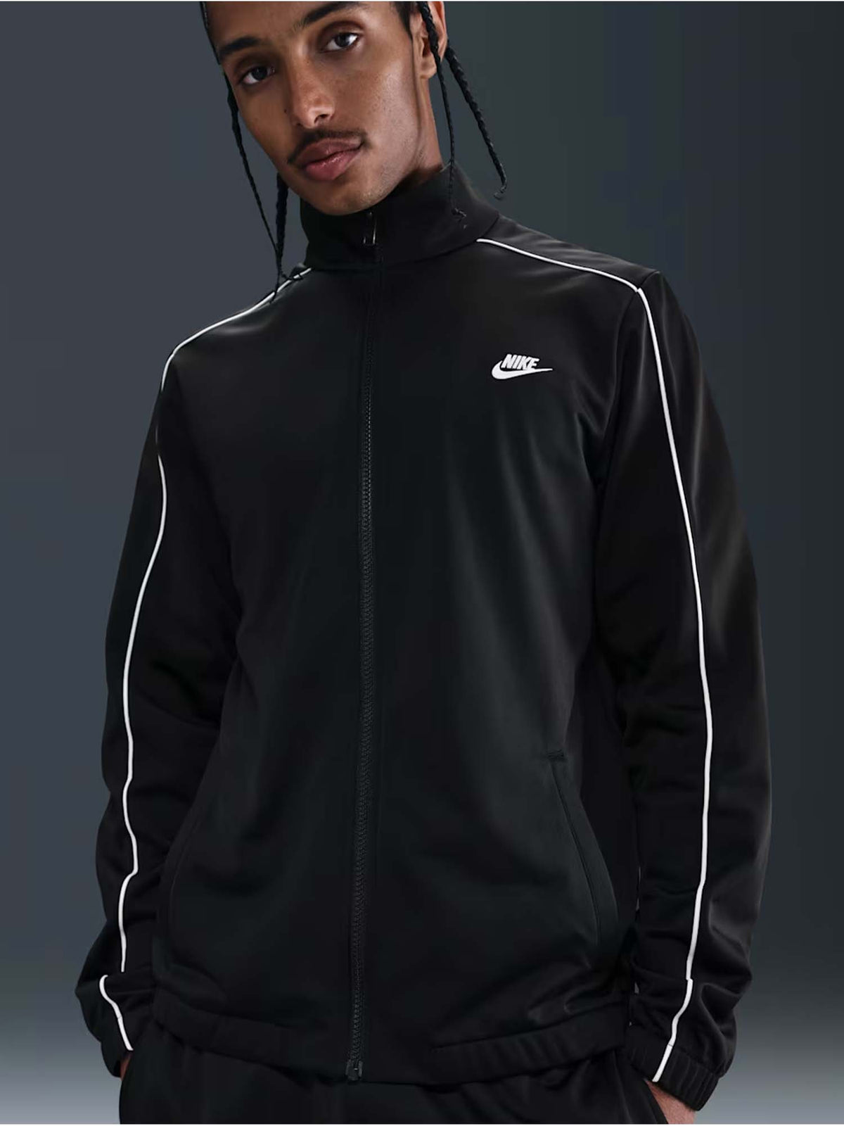 Nike Club, tuta da uomo nera in cotone e poliestere
