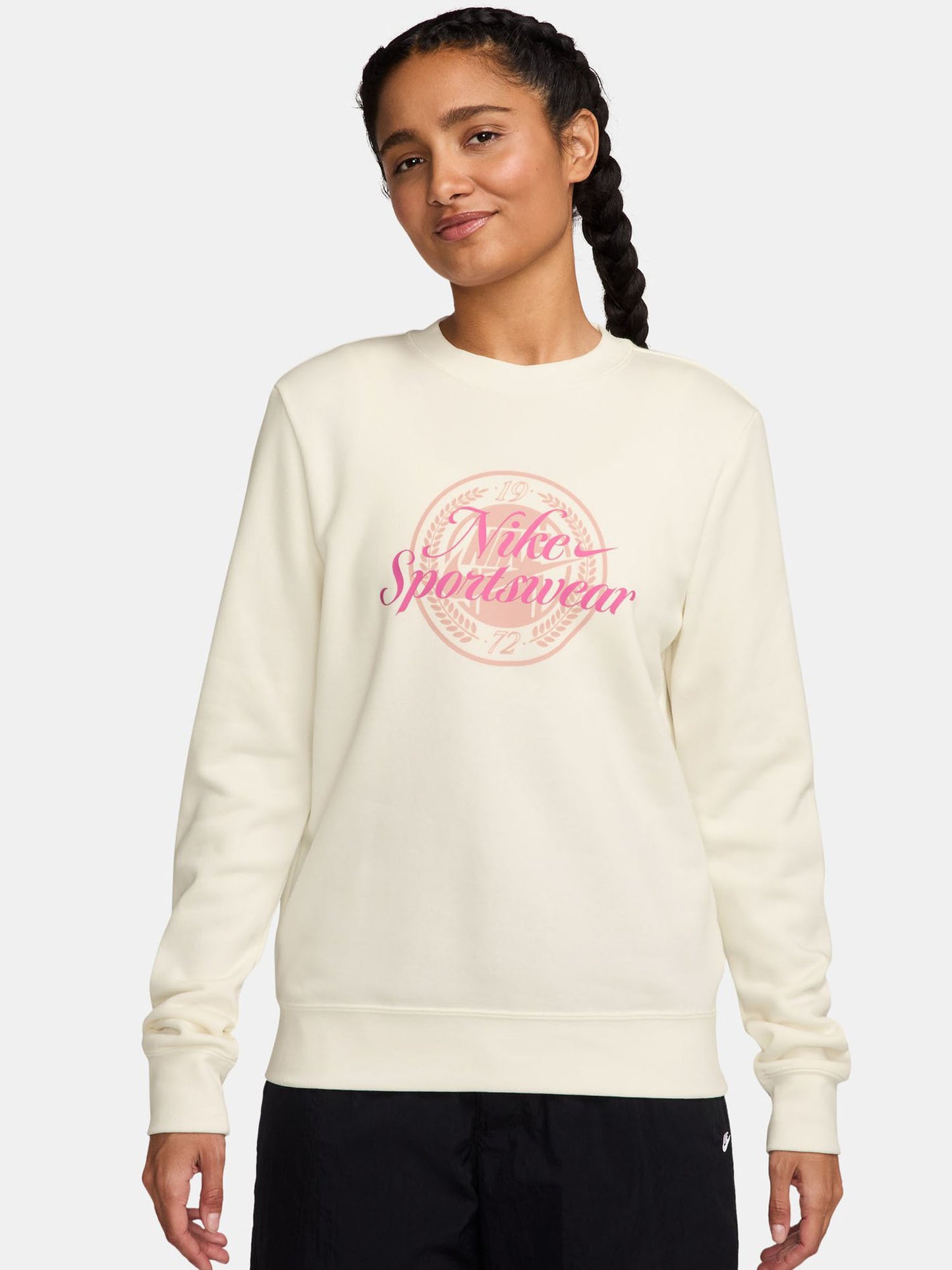 FELPA GIROCOLLO NIKE DA DONNA PANNA