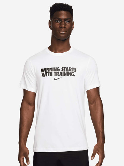 T-shirt Nike Dri-FIT da uomo bianca a maniche corte
