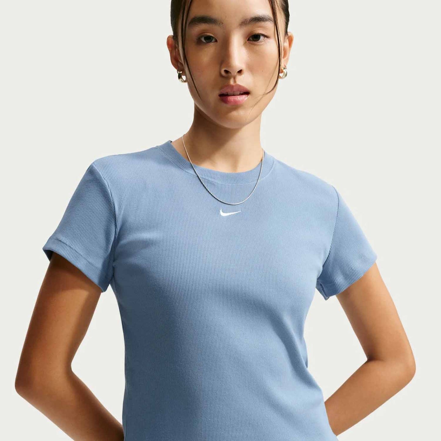 Nike Tight Ribbed, t-shirt maniche corte da donna blu