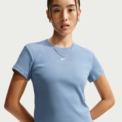 Nike Tight Ribbed, t-shirt maniche corte da donna blu