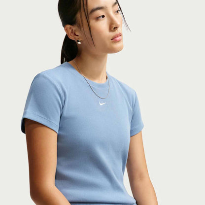 Nike Tight Ribbed, t-shirt maniche corte da donna blu