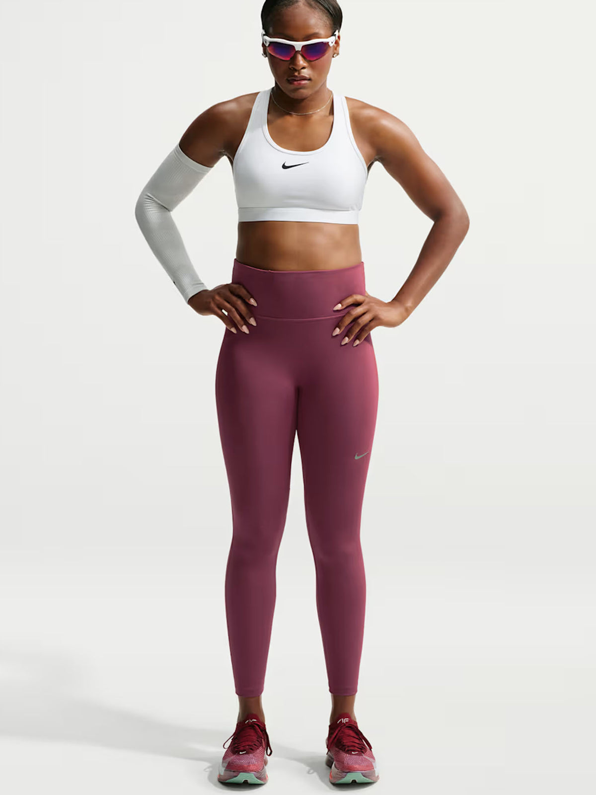 Nike tempo leggings running da donna rosa antico