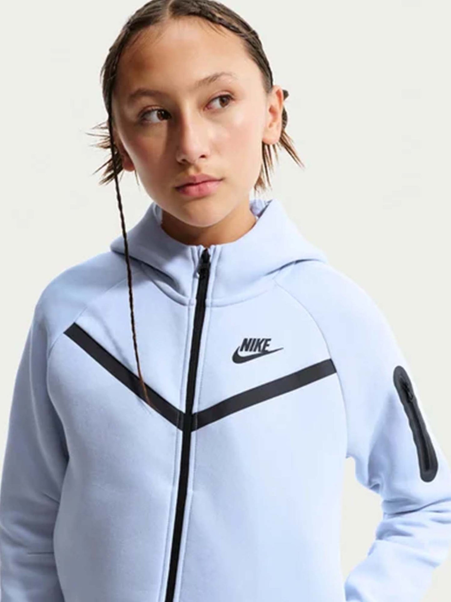 Felpa Nike Tech Fleece con zip integrale per unisex bambino lilla