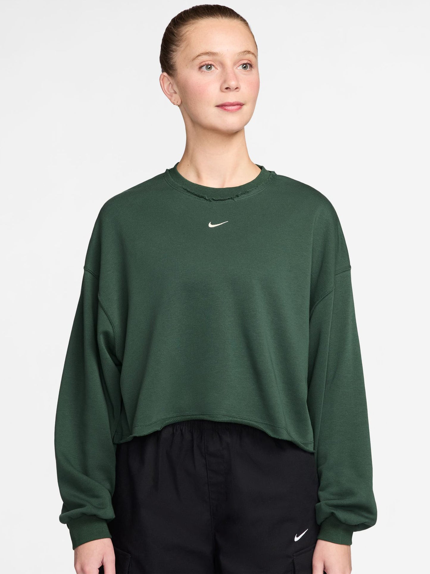 Felpa Nike Chill Terry verde da donna per primavera-estate