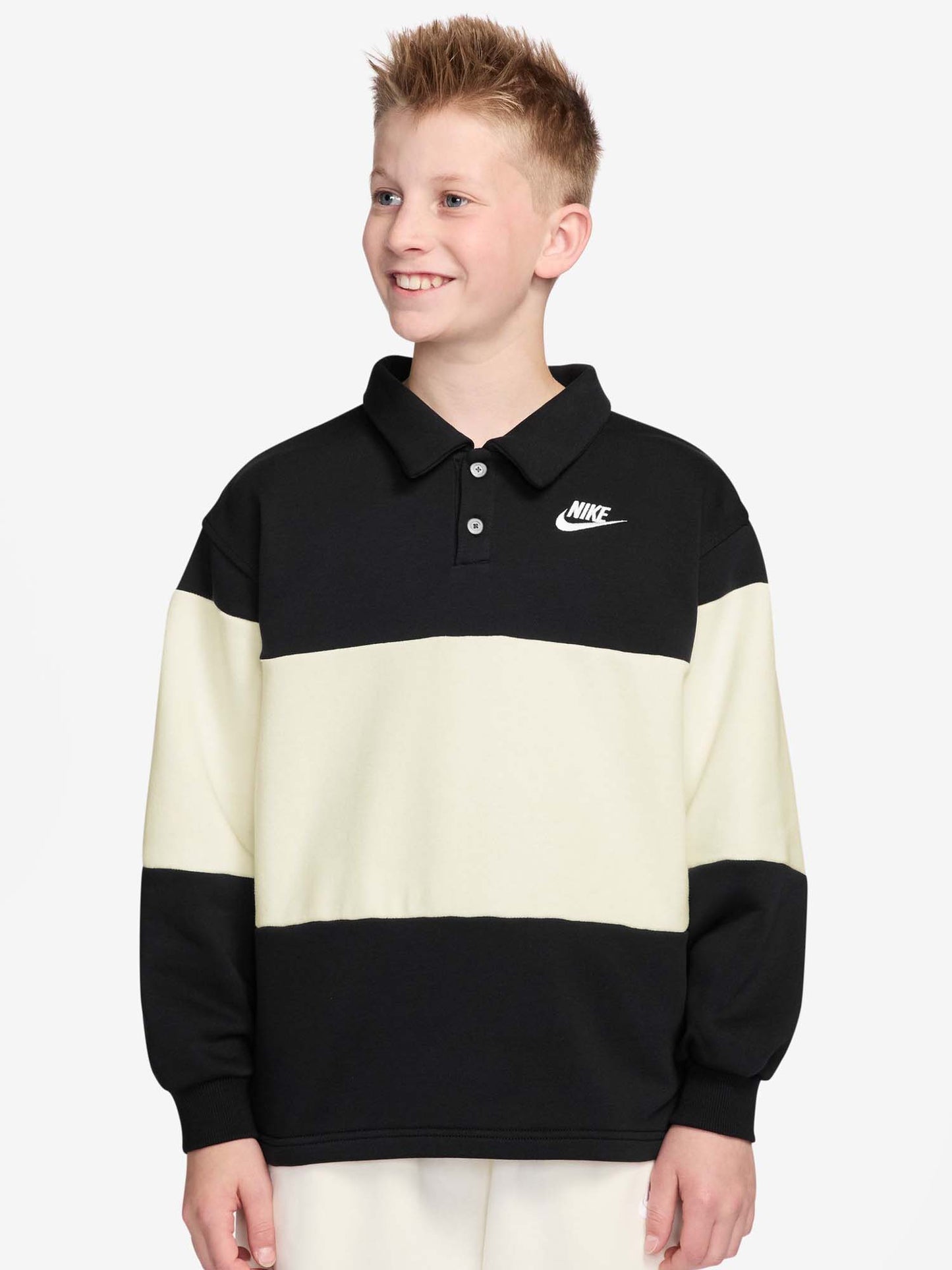 Felpa Nike Sportswear Club con fascia larga bicolore per bambino/a