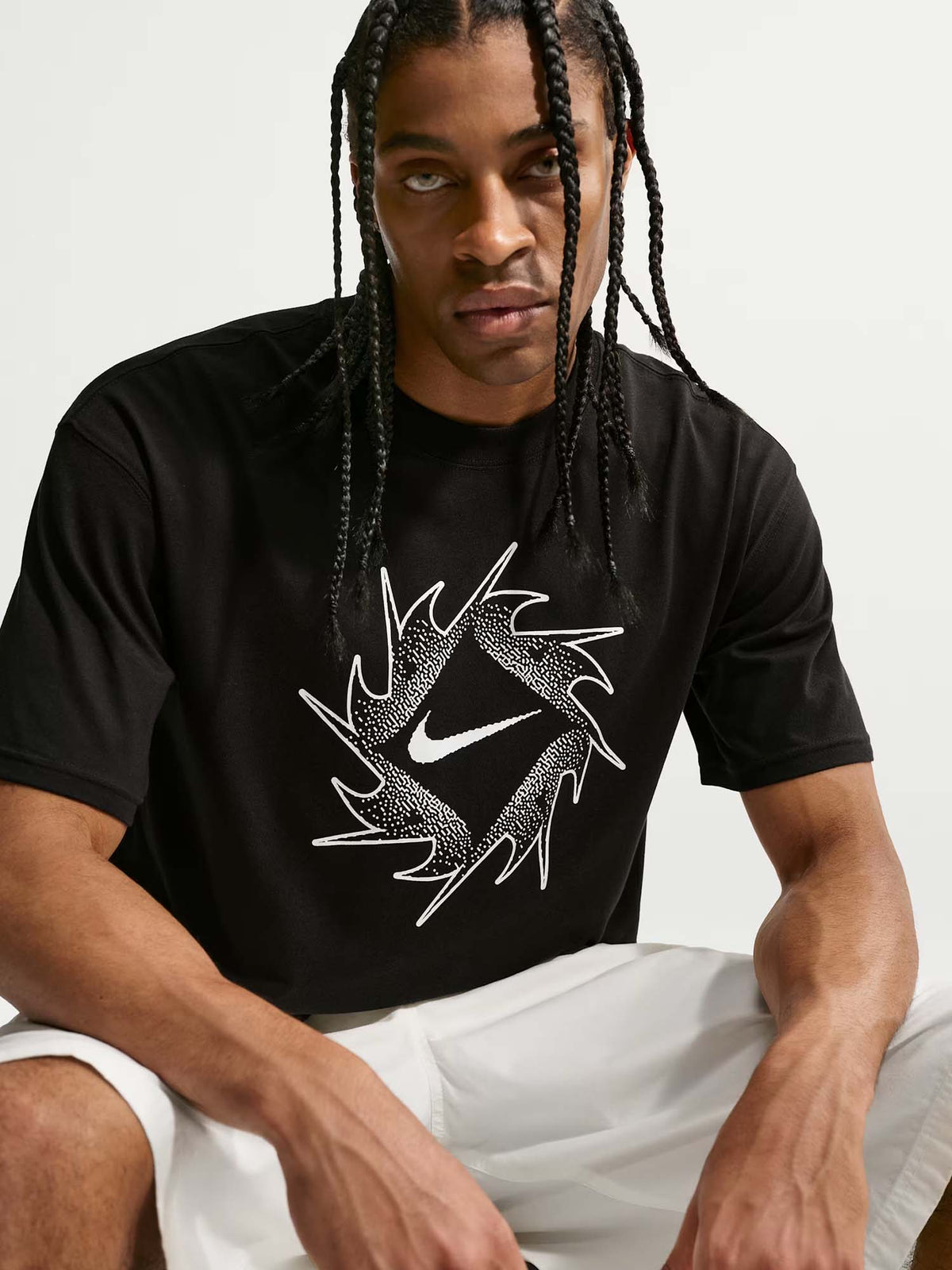 Nike Sportswear Sunburst Swoosh, t-shirt maniche corte da uomo nera