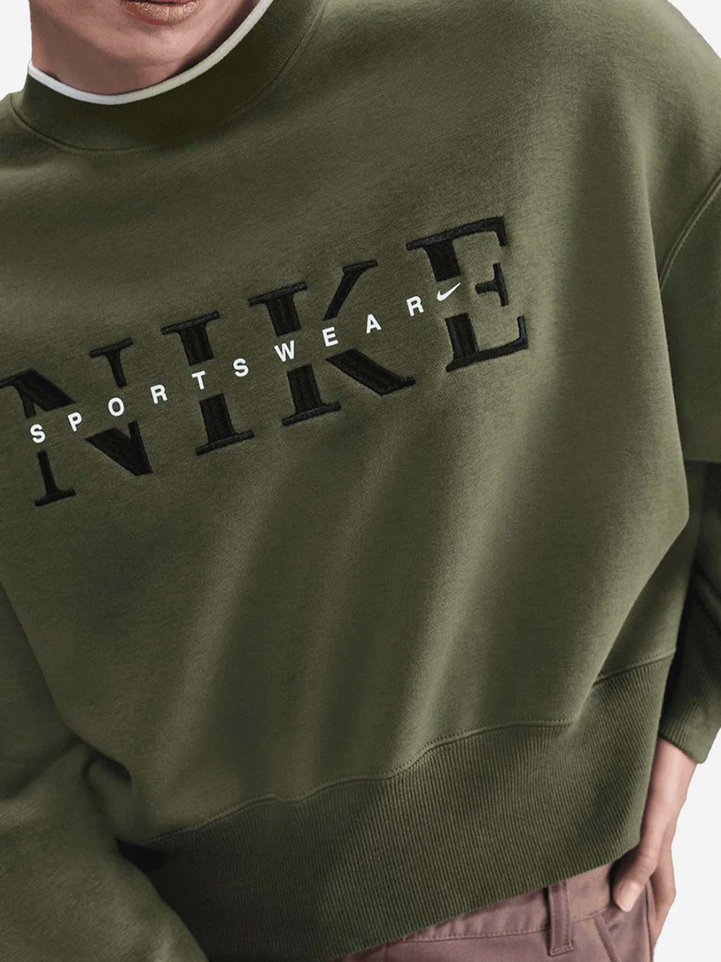 FELPA GIROCOLLO NIKE DA RAGAZZA VERDE