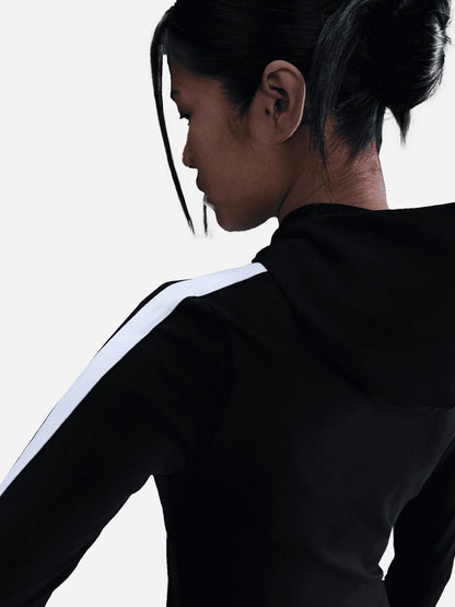 FELPA CON CAPPUCCIO E ZIP NIKE DA DONNA NERO