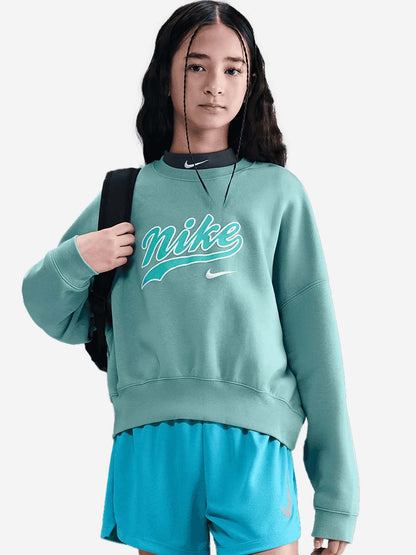 FELPA GIROCOLLO NIKE DA BAMBINA ACQUA