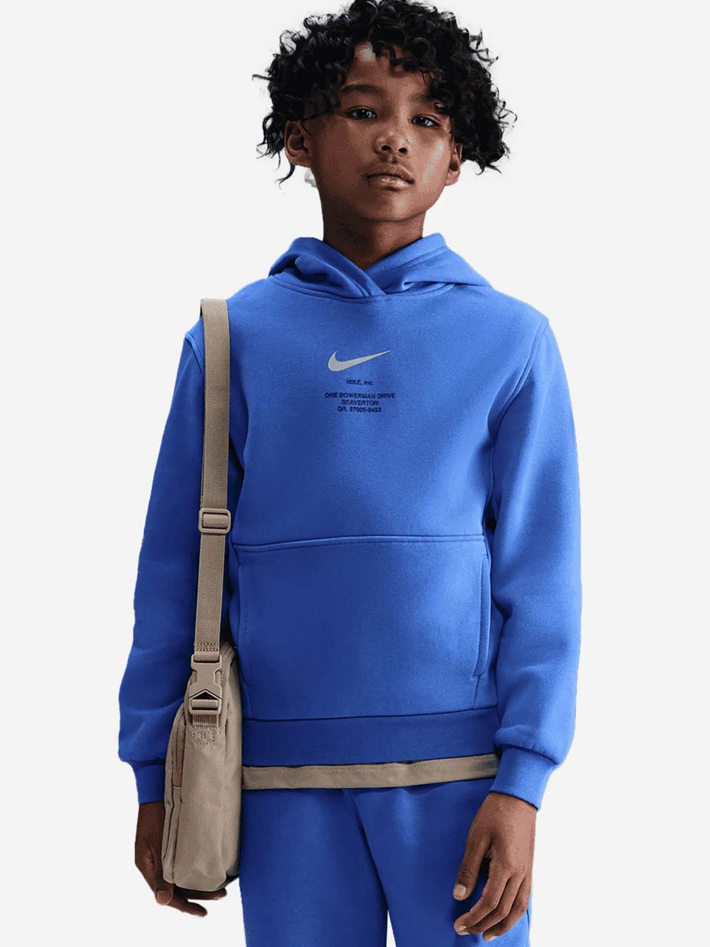 FELPA CON CAPPUCCIO NIKE DA BAMBINO AZZURRO