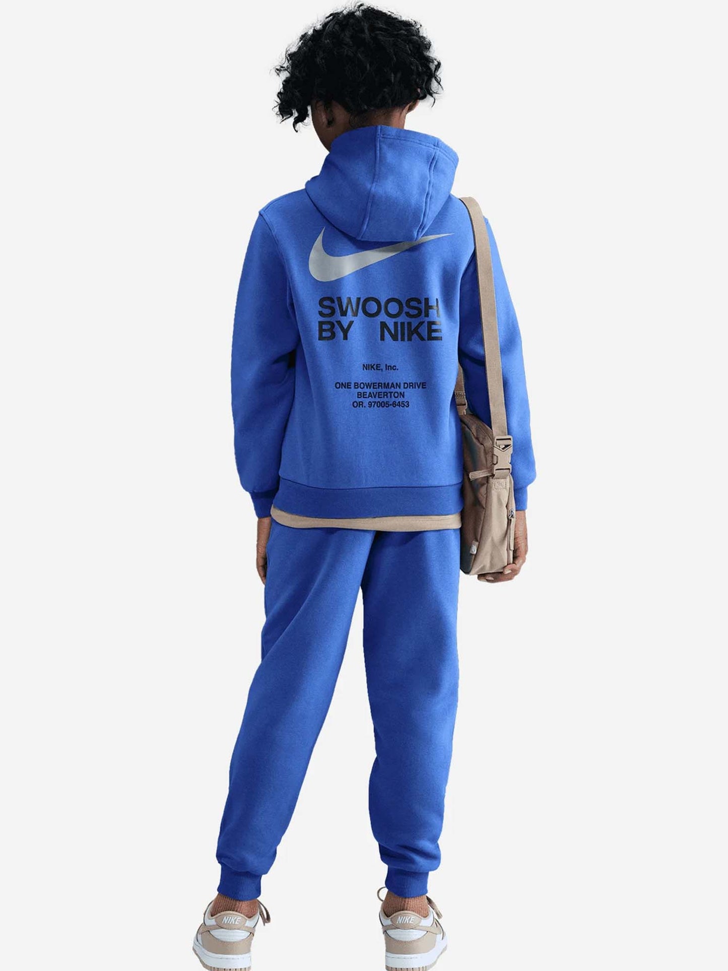 FELPA CON CAPPUCCIO NIKE DA BAMBINO AZZURRO