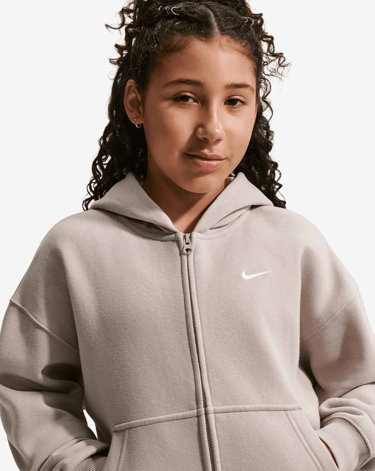 Nike Sportswear Studio Fleece, felpa unisex bambino grigia