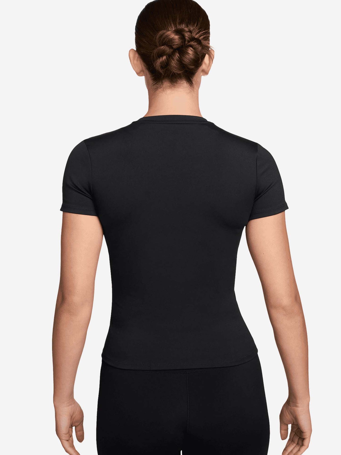 NikeOne, t-shirt sportiva da donna nera con comfort tecnico