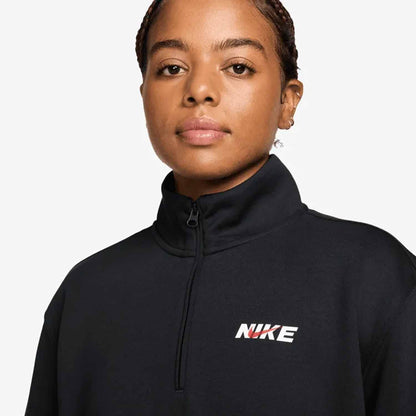 Nike Studio 1/4 Zip, felpa da donna nera