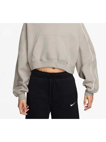 Nike Studio Fleece, felpa da donna crema