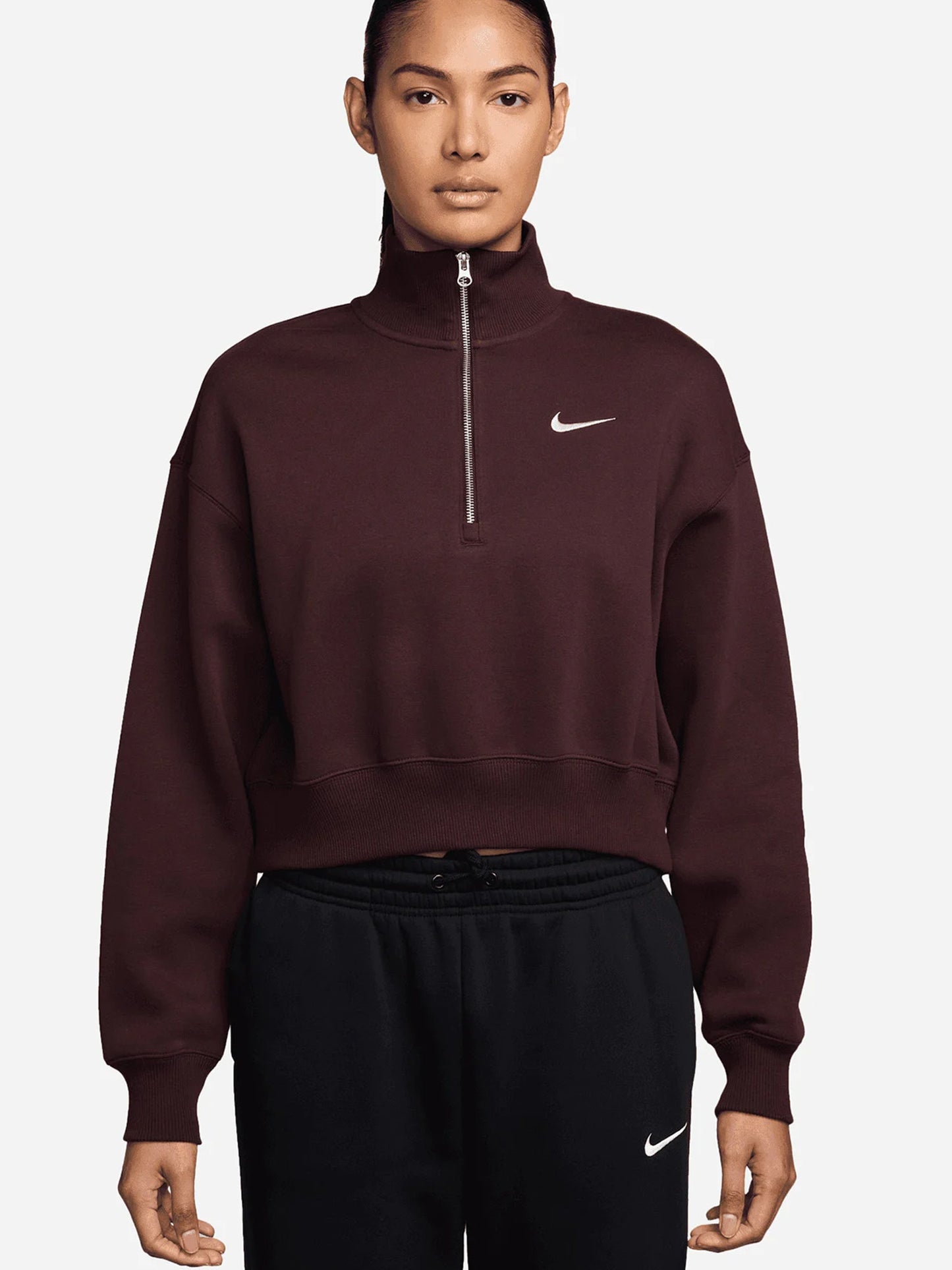 FELPA 1/2 ZIP NIKE DA DONNA BORDEAUX