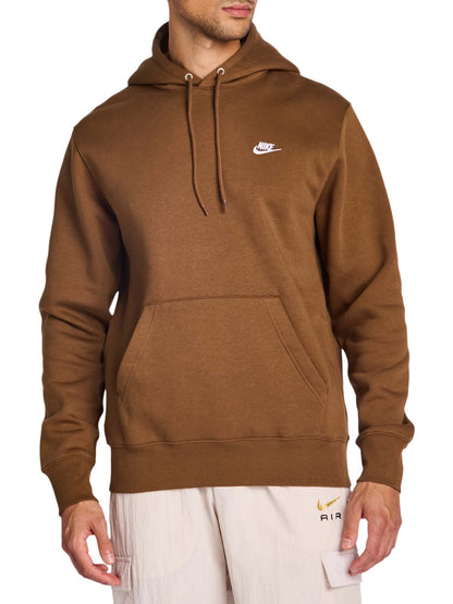 FELPA CLUB CON CAPPUCCIO NIKE DA UOMO MARRONE