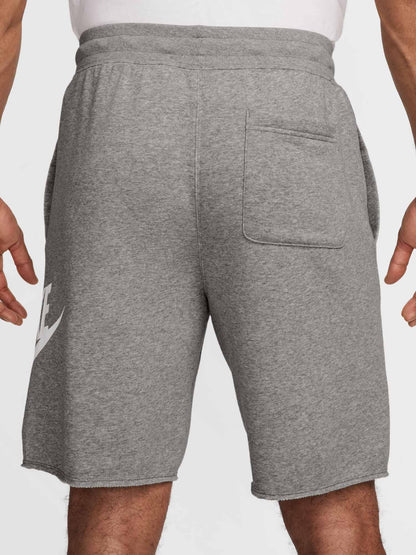 NikeClub Alumni, shorts da uomo sportivi in fleece grigio