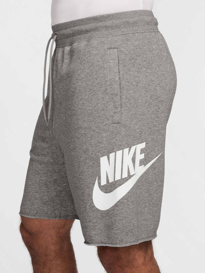 NikeClub Alumni, shorts da uomo sportivi in fleece grigio