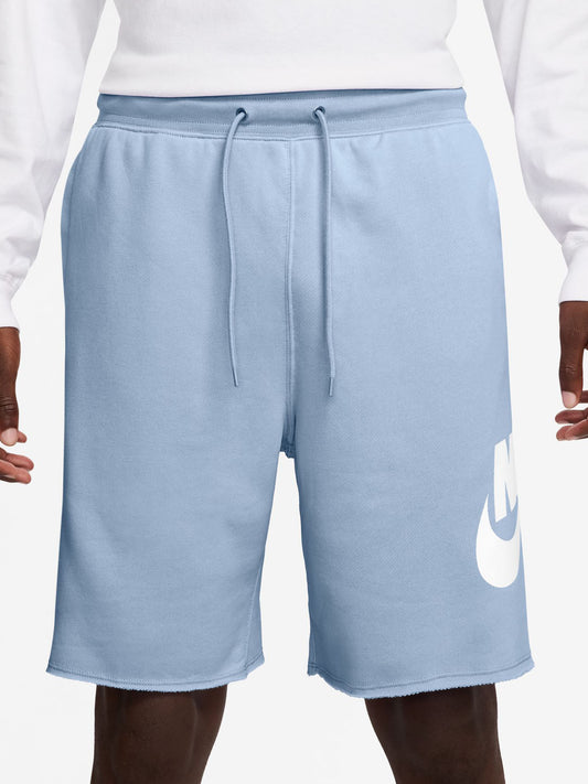 NikeClub Alumni, shorts da uomo sportivi in fleece Celeste