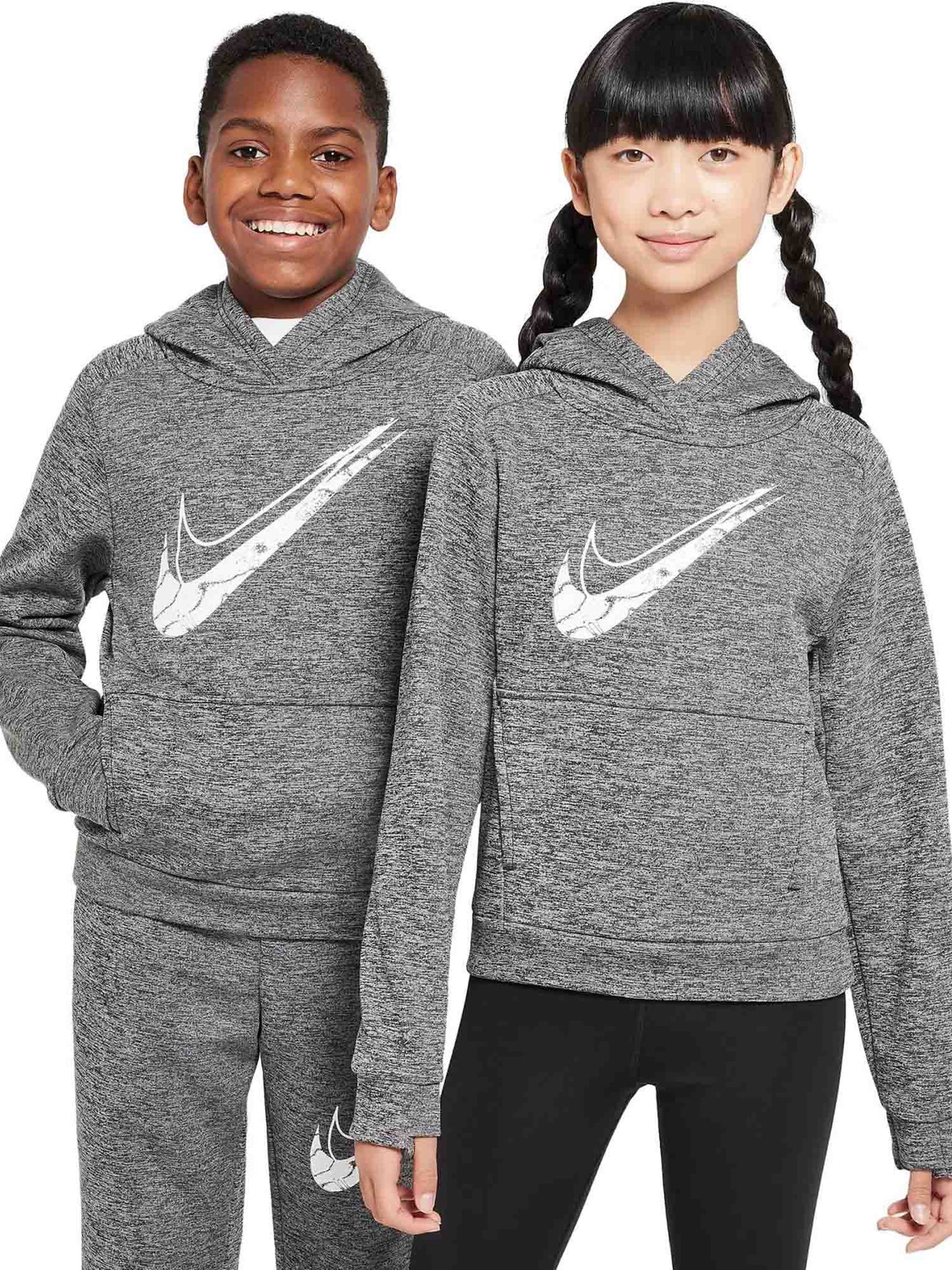 FELPA CON CAPPUCCIO THERMA FIT NIKE DA JUNIOR GRIGIO