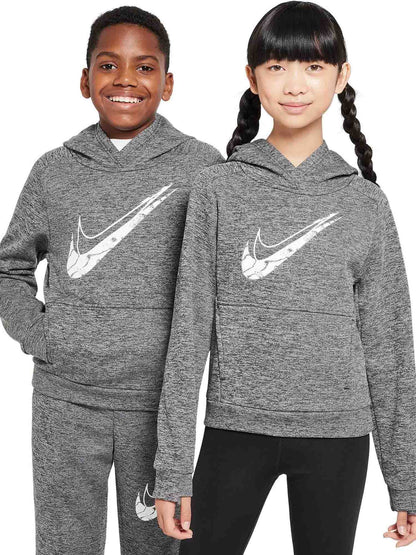 FELPA CON CAPPUCCIO THERMA FIT NIKE DA JUNIOR GRIGIO