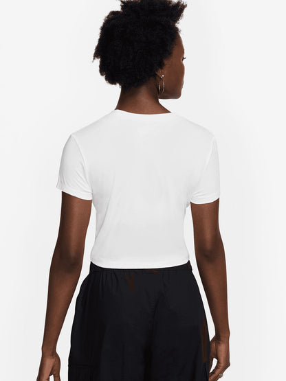 T-shirt Nike Sportswear Chill Knit cropped da donna bianca