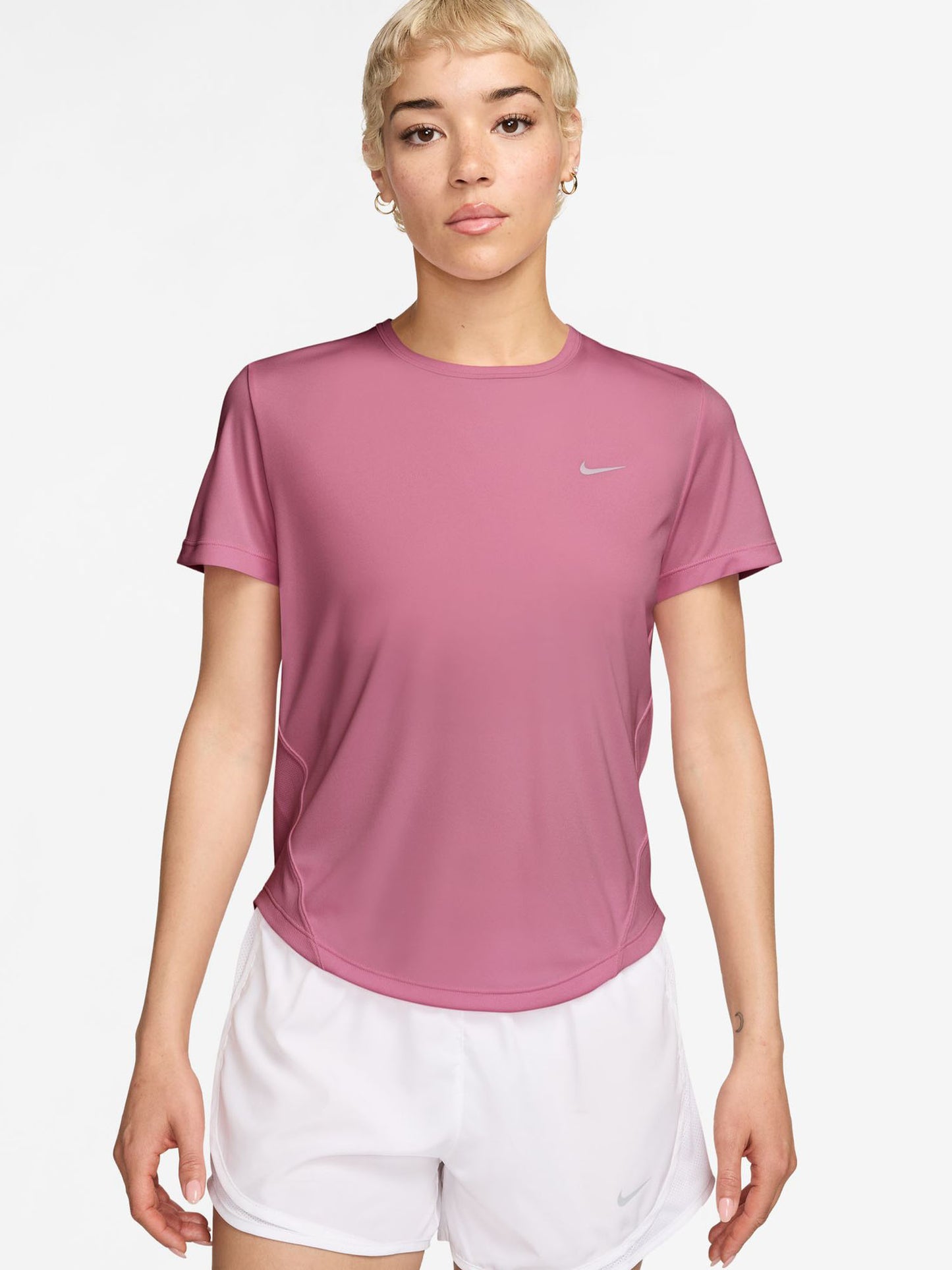 Nike Tempo, t-shirt running donna fucsia con maniche corte