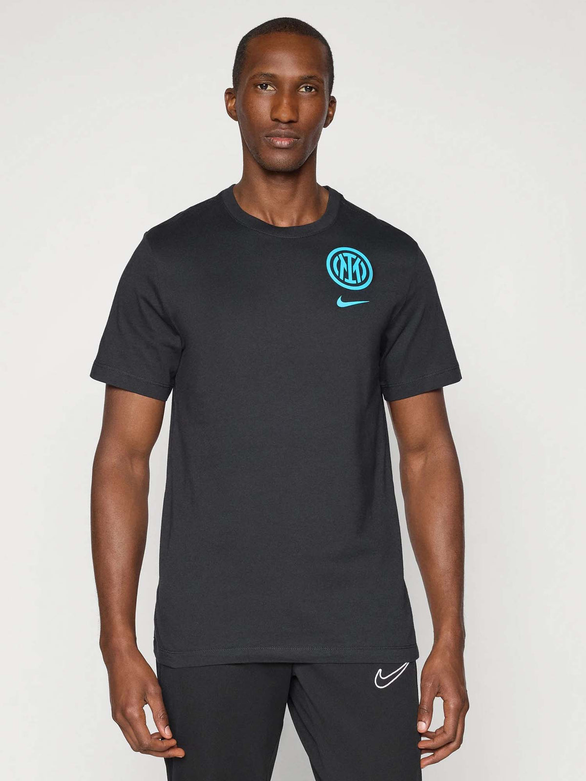 Nike inter t-shirt mm calcio da uomo nero
