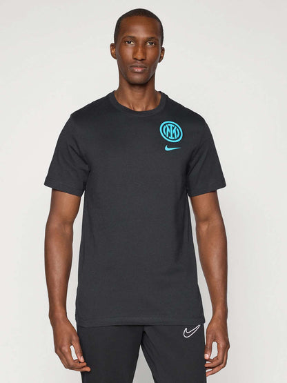 Nike inter t-shirt mm calcio da uomo nero