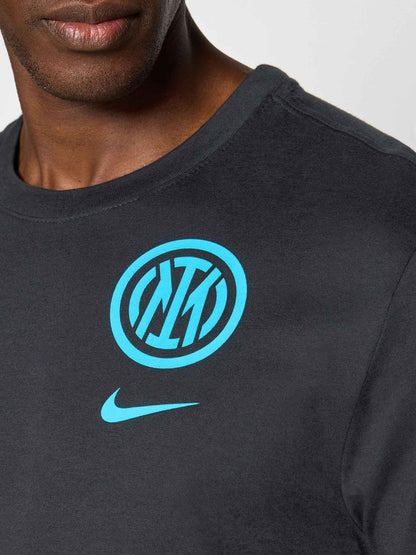 Nike inter t-shirt mm calcio da uomo nero