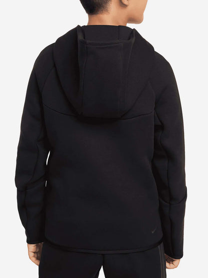 FELPA TECH CON CAPPUCCIO NIKE DA BAMBINO NERO