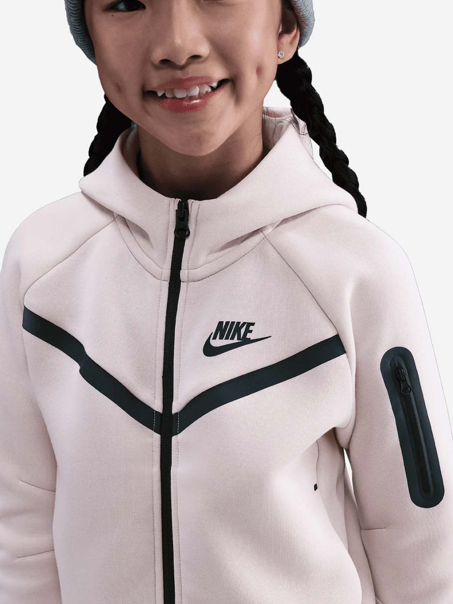 FELPA TECH CON CAPPUCCIO NIKE DA BAMBINA ROSA