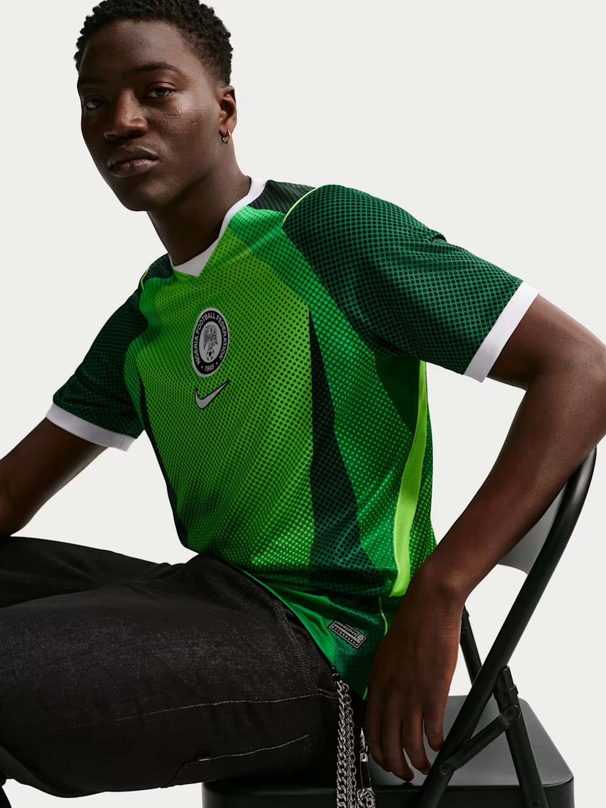Nike nigeria home t-shirt mm calcio da uomo verde