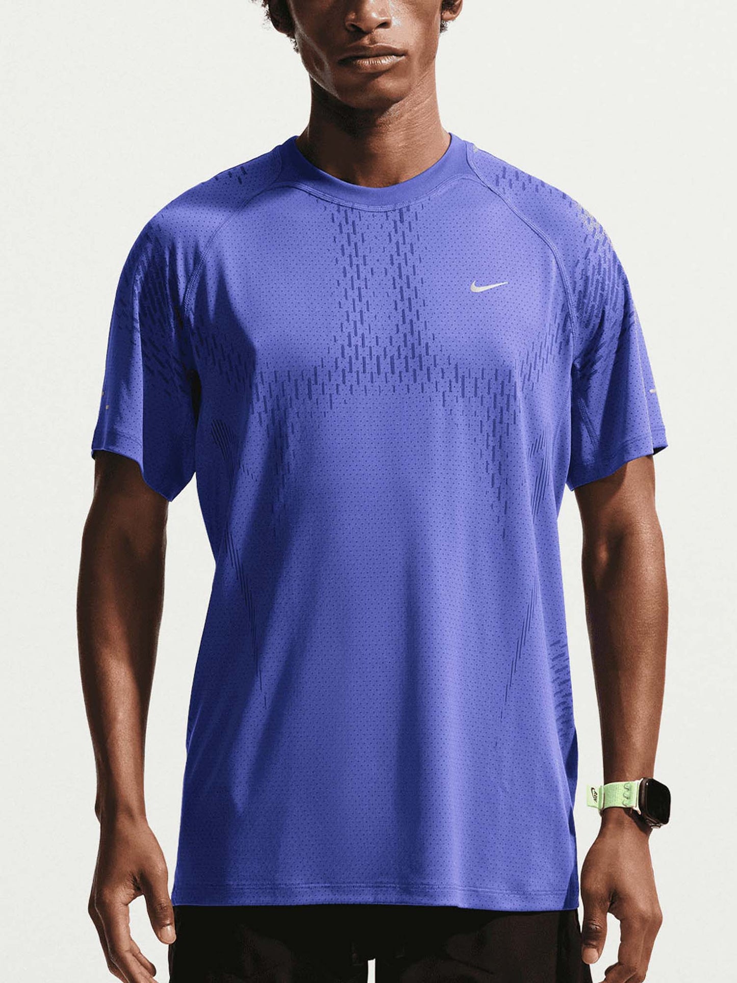 Nike Stride Plus, t-shirt running da uomo blu