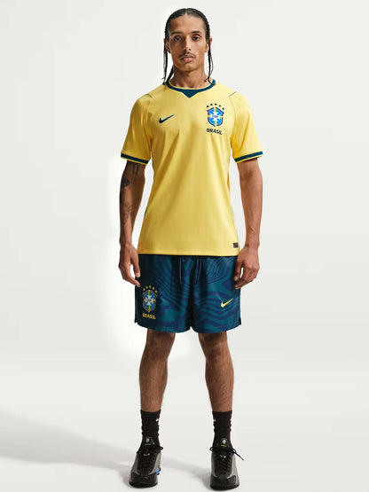 Nike brasile home t-shirt mm calcio da uomo giallo