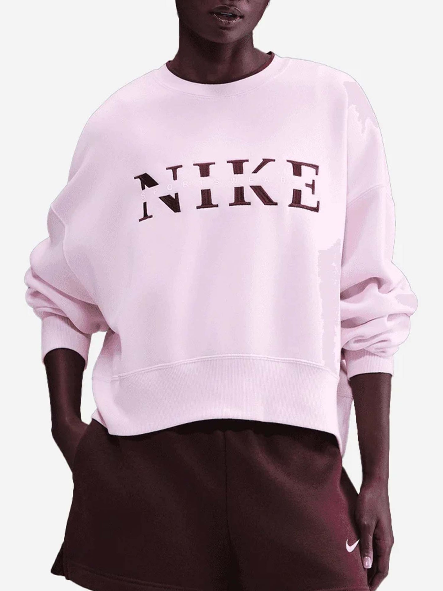 FELPA GIROCOLLO NIKE DA RAGAZZA ROSA