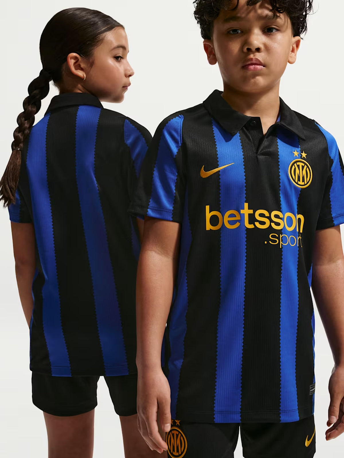Nike inter home t-shirt mm calcio da bambino/a blu nero