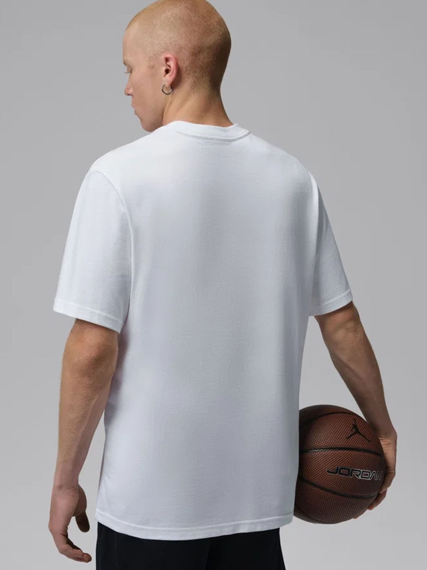 Jordan Sport, t-shirt da uomo bianca per basket in cotone tecnico