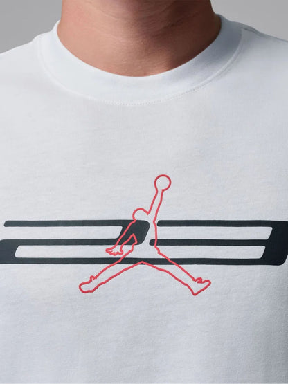 Jordan Sport, t-shirt da uomo bianca per basket in cotone tecnico