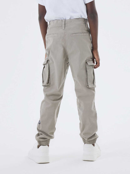 Pantaloni cargo Name It regular fit in cotone beige per bambino e bambina