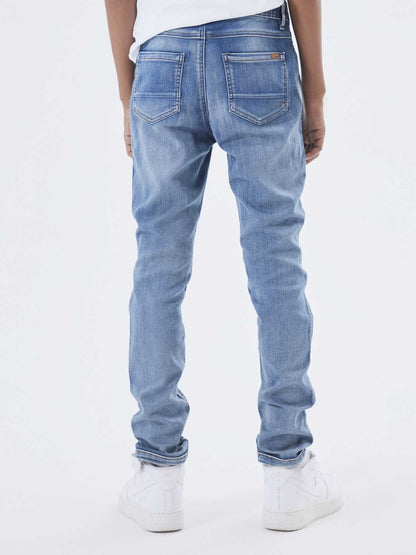 Jeans straight leg unisex bambino in denim chiaro Name It