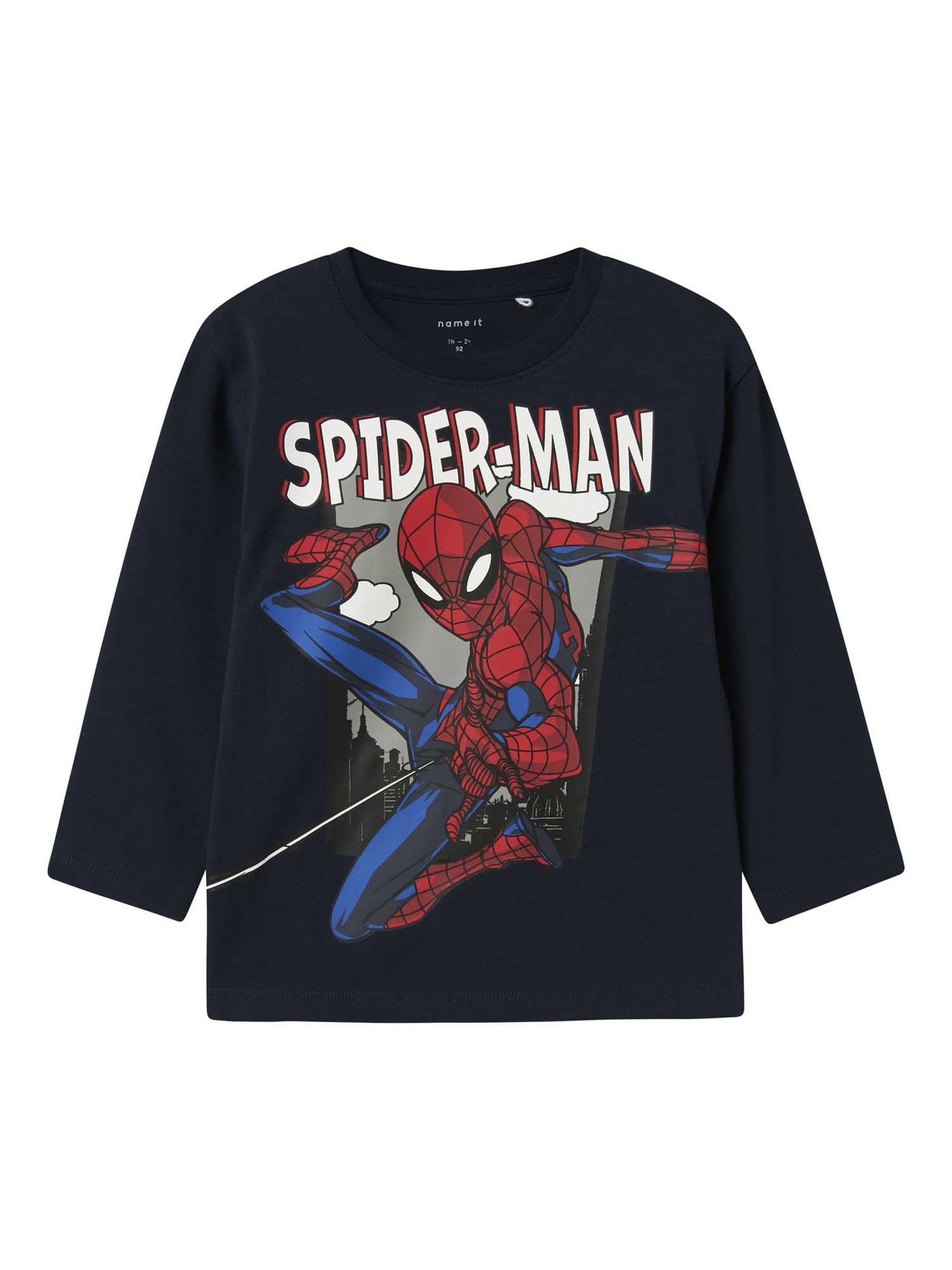 Maglia maniche lunghe Name It con stampa Spiderman blu per bambino