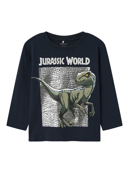 MAGLIA JEWEL JURASSIC MANICA LUNGA NAME IT DA BAMBINO BLU