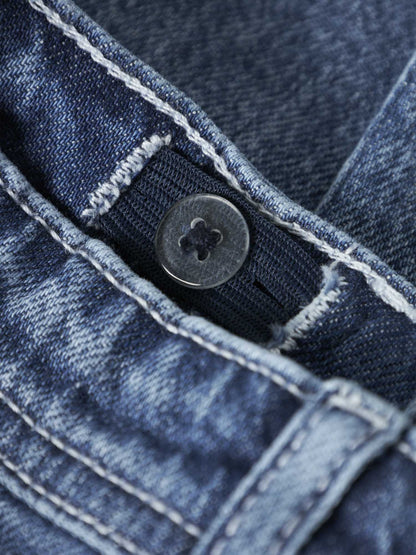 Jeans straight fit unisex bambino in denim medi
