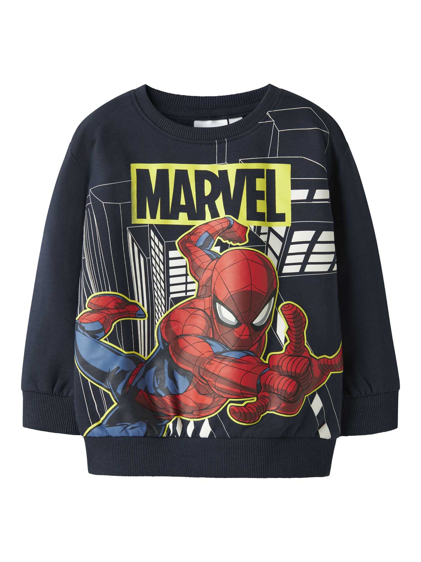 Felpa unisex bambino Name It blu navy con stampa Spiderman