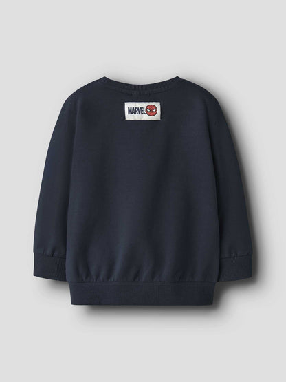 Felpa unisex bambino Name It blu navy con stampa Spiderman