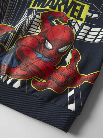 Felpa unisex bambino Name It blu navy con stampa Spiderman