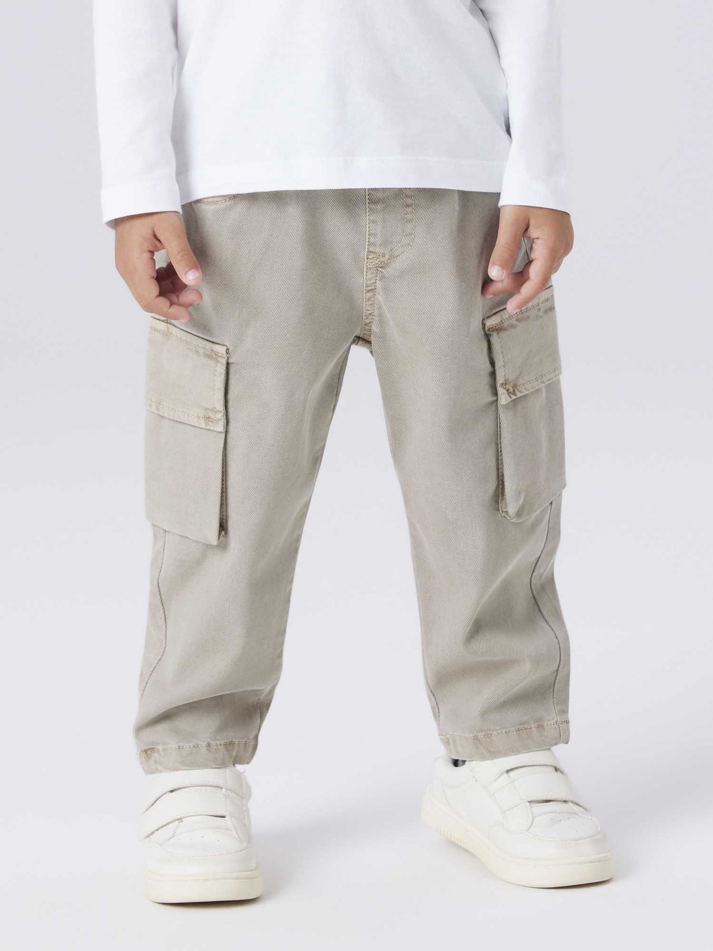 Name It Pantaloni cargo tapered beige per bambino unisex